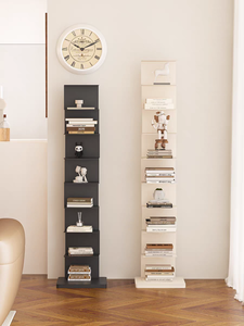 Libreria Angolare Nascosta in Ferro Battuto, Scaffale Verticale per <span class=keywords><strong>Soggiorno</strong></span>, Libreria Multilivello per <span class=keywords><strong>Studio</strong></span>, Espositore a Più Ripiani - Product Image 1