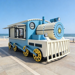 Remolque de Comida Estilo <span class=keywords><strong>Tren</strong></span> de Acero Galvanizado para Palomitas, Algodón de Azúcar y Bebidas, Ideal para Venta en Áreas Infantiles, Interesante y Atractivo - Product Image 1