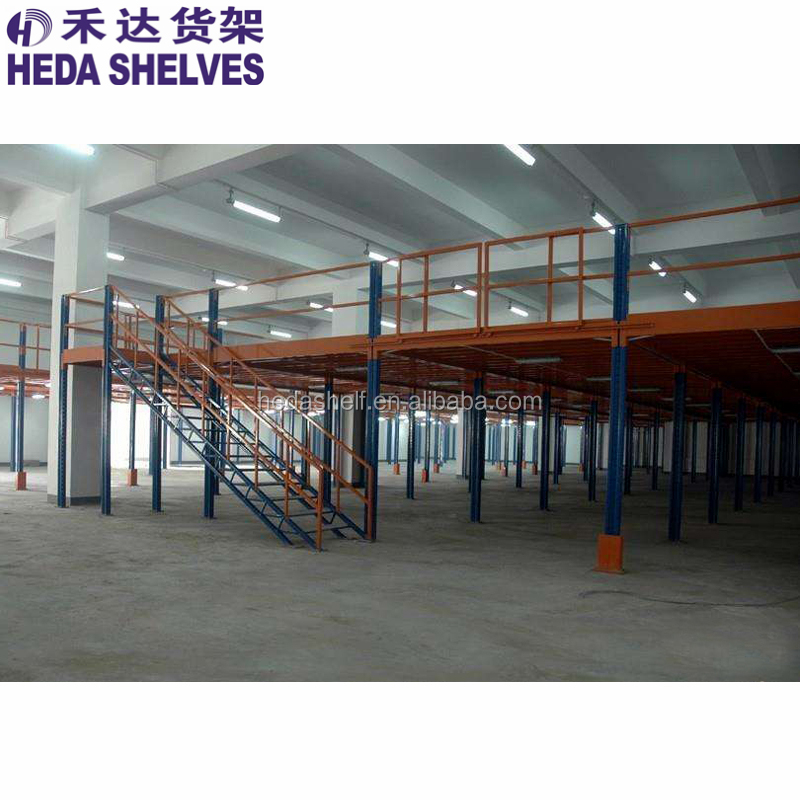 Seguro profesional de acero de múltiples niveles de galvanizado duradero entresuelo estanterías
