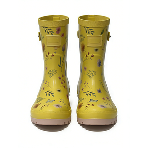 Retro Style Ladies Rain Boots Classic Pattern Waterproof Anti Slip Boots Durable Comfort Women Water Shoes for Daily Outdoor Use - Product Image 2