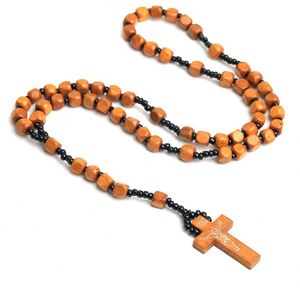 Rosarios Católicos al por Mayor, Cuentas de Rosario para Hombres y Mujeres, Collar Cristiano con Cruz de Madera, Accesorios Religiosos, Regalo de Pascua - Product Image 2