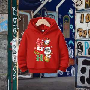 Sudadera con Capucha Roja Navideña, 400g, Mezcla de Poliéster y Algodón, Tejido de Felpa, con Estampado DTF Personalizado - Product Image 3