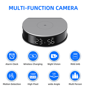 Đồng Hồ Báo Thức Được Xây Dựng Trong Nhà Nhà Nhà Mutil Chức Năng Wifi Máy Ảnh IP Bảo Vệ An Ninh 1080P 15W Nhanh Chóng Sạc Không Dây Dock Trạm - Product Image 5
