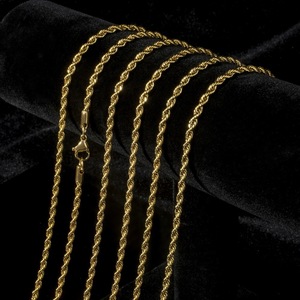 Gioielli su misura all'ingrosso donne <span class=keywords><strong>uomo</strong></span> in <span class=keywords><strong>acciaio</strong></span> inox 2MM 3MM 4MM 5MM corda attorcigliata moda 18K catene d'<span class=keywords><strong>oro</strong></span> <span class=keywords><strong>collane</strong></span> - Product Image 5