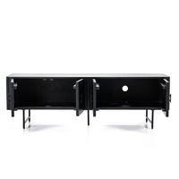 Hitam mewah Premium buatan tangan gaya bingkai logam kayu terbaru kedatangan baru konsol Media lebar Unit TV berdiri
