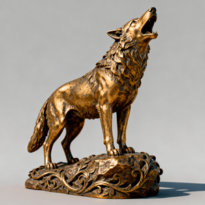 Armadietto del vino realistico dipinto a mano realistico da giardino all'aperto con figurina animale in resina di <span class=keywords><strong>lupo</strong></span> in stile americano - Product Image 1
