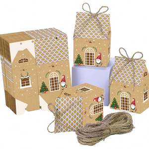 2025 Christmas Gift <b>Box</b> New House Candy <b>Box</b> Baking <b>Box</b> in Stock Promotional Paper Bags - Product Image 1