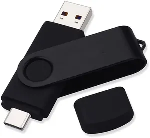 GITRA USB Flash sürücü telefon için 2 IN 1 USB3.0 tip-c mikro USB OTG Memory Stick döner Flash sürücü veri depolama sürgülü flash bellek