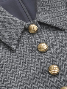 S*P 2026 Nuovo Abito Senza Maniche in Lana Spigata Grigio Misto con Bordo a Contrasto e Colletto a Risvolto, Collezione Primavera Estate - Product Image 5