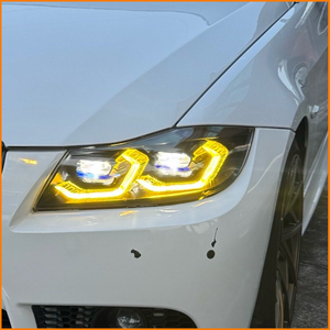 Conjunto de Faros Delanteros de Repuesto para <span class=keywords><strong>BMW</strong></span> Serie 3 E90 <span class=keywords><strong>2005</strong></span>-2012, Estilo M3 Competition G80 2023, con Luces Diurnas Ámbar - Product Image 6