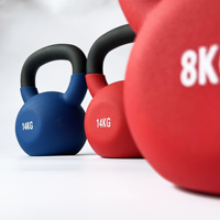 Kettlebells en fonte recouvertes de néoprène, colorées, écologiques, personnalisables, avec poids et couleur au choix, prix de gros usine Zhuoling