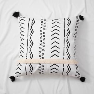 Bohemian Ethnic Style Solid Cotton Knitted Patchwork Lumbar Cushion-Modern Minimalist Pillow Cover <b>for</b> <b>Bed</b> and Sofa <b>Backrest</b> - Product Image 2