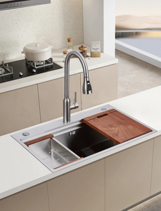 Chậu rửa chén bằng thép không gỉ thủ công, một ngăn, lắp đặt âm bàn, bán buôn, hai lỗ thoát nước, xuất xứ từ nhà máy Trung Quốc - Product Image 3