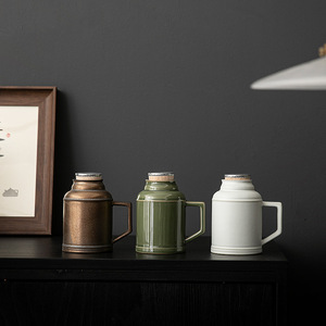 Mug isotherme en céramique avec couvercle, bouteille d'eau isolée pour thé et boissons froides - Product Image 2