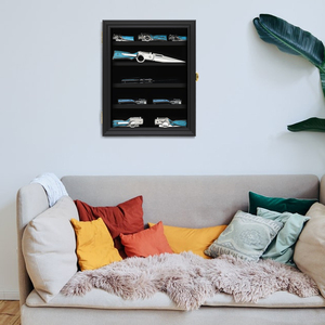 Estuche de exhibición de cuchillos de bolsillo Gabinete de exhibición con cerradura de acrílico Caja de sombra de cuchillos plegable de pared con protección UV para colección de cuchillos - Product Image 6