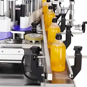 Low Price Automatic Tabletop Plastic Glass Round Bottles Labeling Machine Horizontal Flat Square Bottles Glass Labeler on Sale