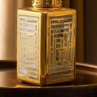 Frasco de Perfume Recargable de 15 ml, de Vidrio Dorado, Rectangular, con Rodillo, Varilla Aplicadora y Pulverizador, Tres Opciones de Aplicación, Tamaño de Viaje