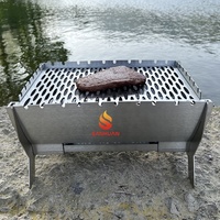 Barbecue pliant compact et portable en acier inoxydable, résistant à la rouille, facile à nettoyer, pour balcon, camping-car, 1 à 3 personnes, faible teneur en carbone