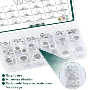 Kit de Tapones de Drenaje de Aceite con Arandela Métrica, 600 Piezas, M6 M8 M10 M12 M14 M16 M18 M20 M22 M24, Junta de Sellado de Aluminio - Product Image 5