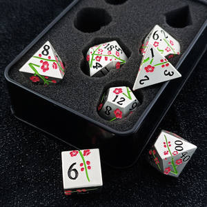 סיטוני מתכת סדוקה סיטוני מתכת חצוצה צוות מלמד קוביות פרח d & d מתכת - Product Image 3