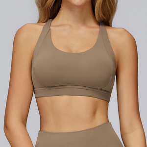 2025 Latest Crew Neck <b>Halter</b> Plus Size Sports <b>Bra</b> for Women Yoga Workout Breathable Quick Dry Medium Support Tank <b>Top</b> - Product Image 3