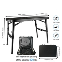 Ensemble table et tabourets pliants d'extérieur en plastique légers, portables, réglables en hauteur et faciles à nettoyer