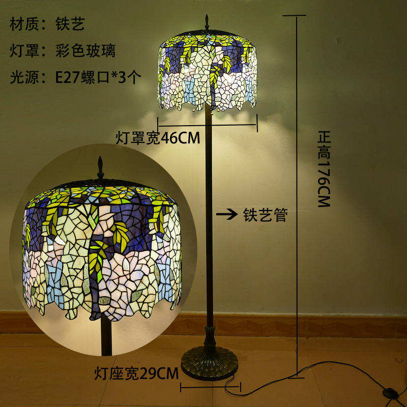 Lampadaire glycine bleu 46 cm