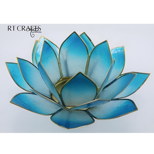 Porte-bougie et porte-candelaire en coquilles de capiz naturelles, style fleur de lotus, décoration d'intérieur pour la méditation, cadeau spirituel, cadeau de Noël - Product Image 1