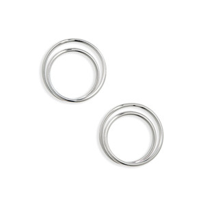 Orecchini a cerchio doppi con inserto, disponibili in più colori - Product Image 1