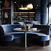 Modernes Marmor Rundes Halbkreis-Sofa-Set für Cafés und Restaurants mit Tisch und Stühlen, Umweltfreundlich und Langlebig