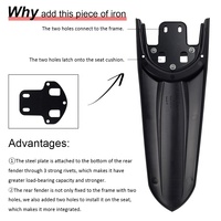 Parafango Posteriore LINGQI di Seconda Generazione con Coda Allungata, Compatibile con Sur Ron Light X e S. Parafango Aerodinamico per Moto da Cross e Fuoristrada per Surron