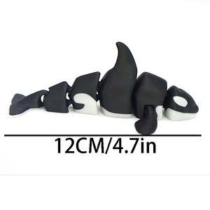 Baleine imprimée en 3D, pièce décorative, cadeau, modèle d'animal articulé, cadeau artisanal en plastique - Product Image 2