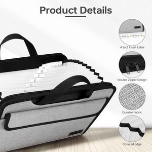 13 túi accordion tập tin tổ chức ẩn Xử lý mở rộng tập tin thư mục Xách Tay Vải tài liệu tổ chức tài liệu Pouch - Product Image 4