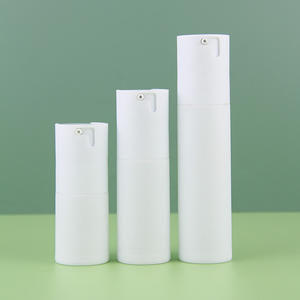 Vente en gros de flacons pompe sans air pour lotion, revitalisant, fond de teint, crème, 15 ml, 30 ml, 50 ml, blanc, avec système de rotation gauche-droite pour déverrouillage - Product Image 5