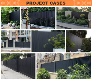 Clôture de jardin arrière-cour personnalisée en métal noir panneaux de clôture à lamelles horizontales en aluminium clôture de confidentialité en aluminium pour l'extérieur - Product Image 4