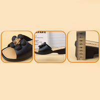 Chaussures de Plage d'Été en PVC Tendance pour Femmes, Chaussons-Sandales Confortables et Plates pour l'Intérieur, Modèle Très Populaire