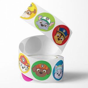 <strong>Paw</strong> <strong>Patrol</strong> PVC Self-Adhesive <strong>Stickers</strong> Gift Pack 500 Sheets 1 Roll Packaging Tape Sealing Round Shape Cross-Border Wholesale - Product Image 1