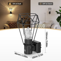 Lampes de nuit de style farmhouse LOHAS avec capteur crépusculaire, prise rotative, variateur d'intensité à 3 niveaux, lampes de nuit pour chambre à coucher