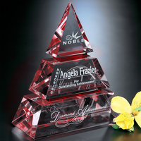 Trophées créatifs de pyramide de cristal sur mesure Récompenses de fin d'année Trophée de la médaille commémorative de la réunion annuelle des entreprises