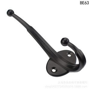 Extra Large Coat Hook <b>Wall</b> Mounted Black Rustic Heavy Duty Wardrobe Hook Be63 - Product Image 2