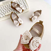 Chaussures pour bébés filles printemps-automne avec grand nœud, mignonnes, à semelle souple et antidérapante