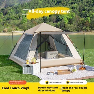 เต็นท์กางอัตโนมัติพับได้พกพาได้แบบ2-in-1สำหรับ3-4คนเต็นท์สำหรับตั้งแคมป์แบบข้ามพรมแดนอุปกรณ์ชายหาดกลางแจ้งทำจากผ้าอ๊อกซ์ฟอร์ด - Product Image 3