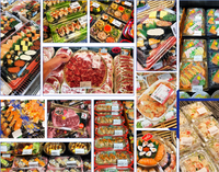 Vassoio per Sushi Personalizzato con Stampa Sakura, Monouso, in PVC per Alimenti, con Coperchio Trasparente, Confezione Giapponese da Asporto per Sashimi