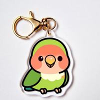 Porte-clés en acrylique Kawaii animaux arc-en-ciel, breloque personnalisée mignonne et colorée, étiquette transparente découpée, porte-clés