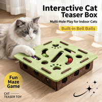 Jouet interactif pour chat, boîte de labyrinthe en feutre avec clochette intégrée, balles pour divertissement autonome en intérieur pour chatons et chats adultes