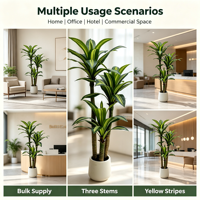 Pohon Dracaena Fragrans Buatan, Tanaman Jagung Berwarna-warni, Tanaman Kayu Brasil Palsu dalam Pot, Pohon Besi Dracaena Tiruan untuk Dekorasi Hotel