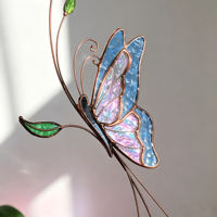 Attrape-soleil papillon en vitrail artisanal, décoration suspendue faite à la main, cadeau pour la maison, personnalisation disponible