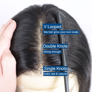 #3 #4 <span class=keywords><strong>12</strong></span> Inch Dài Tóc Ren Da Tóc Giả Cho Nam Giới 100% Châu Âu Trinh Nữ Nhân Tóc Thay Thế Hệ Thống Tóc Topper Cho Nam Giới Phụ Nữ - Product Image 3