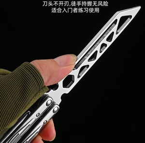 Mango plegable de acero inoxidable, cuchillo de mariposa <span class=keywords><strong>Balisong</strong></span> personalizado, herramienta de entrenamiento, accesorio, proveedor de entrenamiento de práctica - Product Image 5
