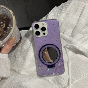 Gran oferta, funda de teléfono con soporte para espejo rosa brillante estrellado para iPhones15 <span class=keywords><strong>Pro</strong></span> Max, accesorios para teléfono para <span class=keywords><strong>iPhone</strong></span> 16 <span class=keywords><strong>14</strong></span> 13pro <span class=keywords><strong>AMX</strong></span> - Product Image 3